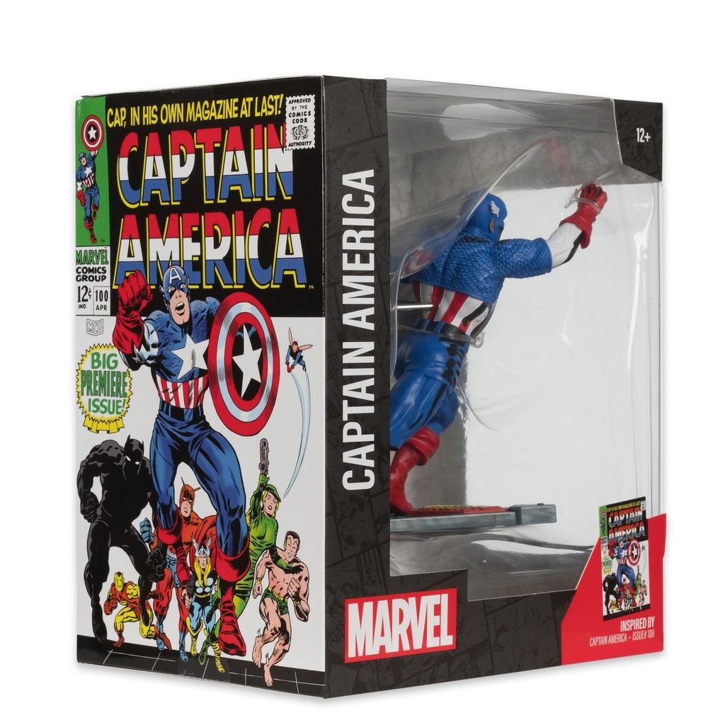 McFarlane Marvel Captain America 1:10th Scale Collectible with Scene (Captain America #100) Toys