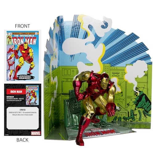 McFarlane Marvel Iron Man 1:10th Scale Posed Figure with Scene (the Invincible Iron Man #126) Toys