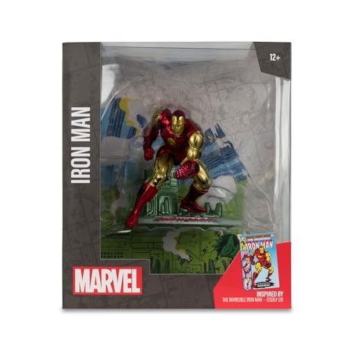 McFarlane Marvel Iron Man 1:10th Scale Posed Figure with Scene (the Invincible Iron Man #126) Toys